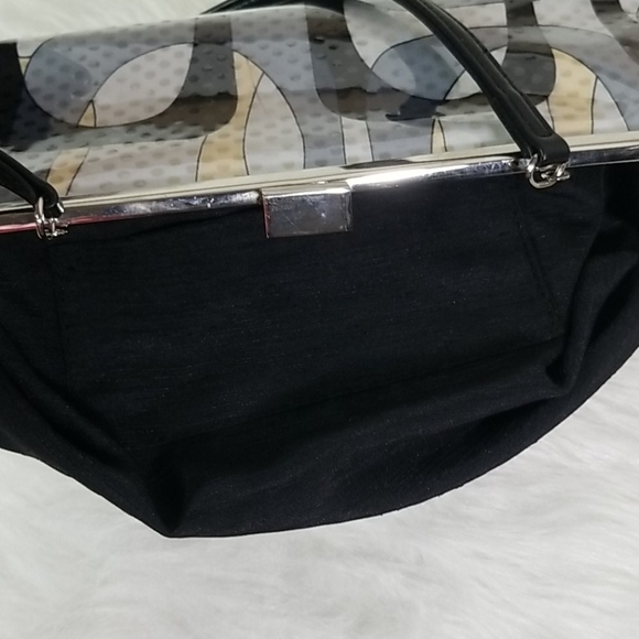 TOP HANDLE BAG WITH BLACK, GREY,AND YELLOW DESIGN - Picture 7 of 8